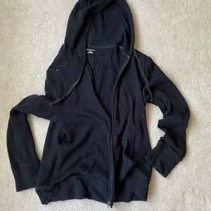Black lightweight zipper hoodie